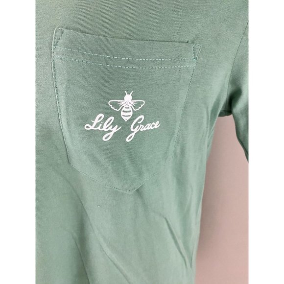 Lily Grace Green Long Sleeve Junk In The Trunk Fall Camping Truck Tee NEW Small - Picture 3 of 4